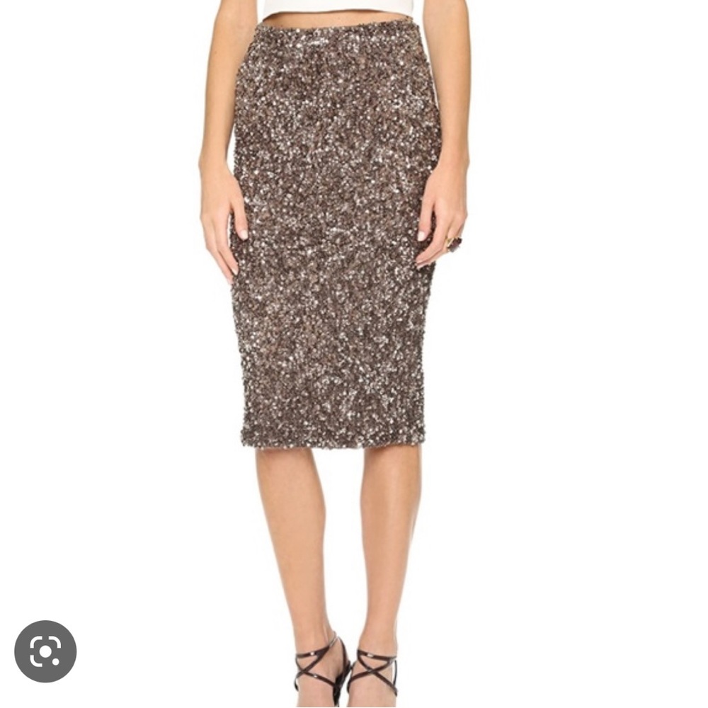 Parker bronze sequin pencil skirt 6